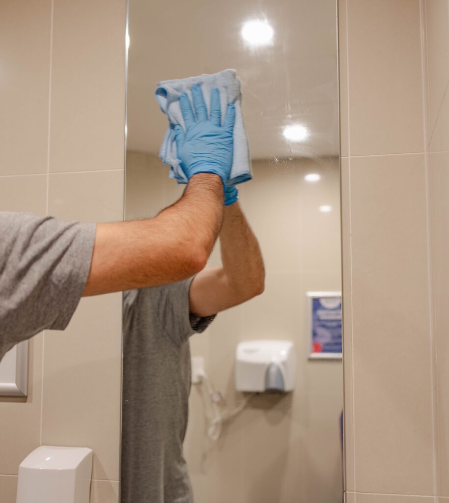 Commercial washroom cleaning services offered by No Time For Grime.