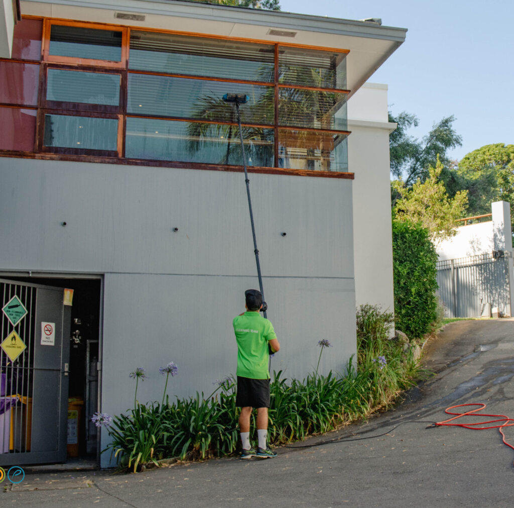Commercial window cleaning services offered by No Time For Grime.